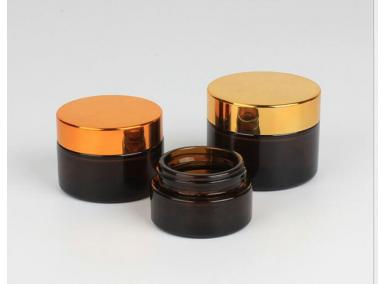 vasetti di vetro ambrato cosmetici